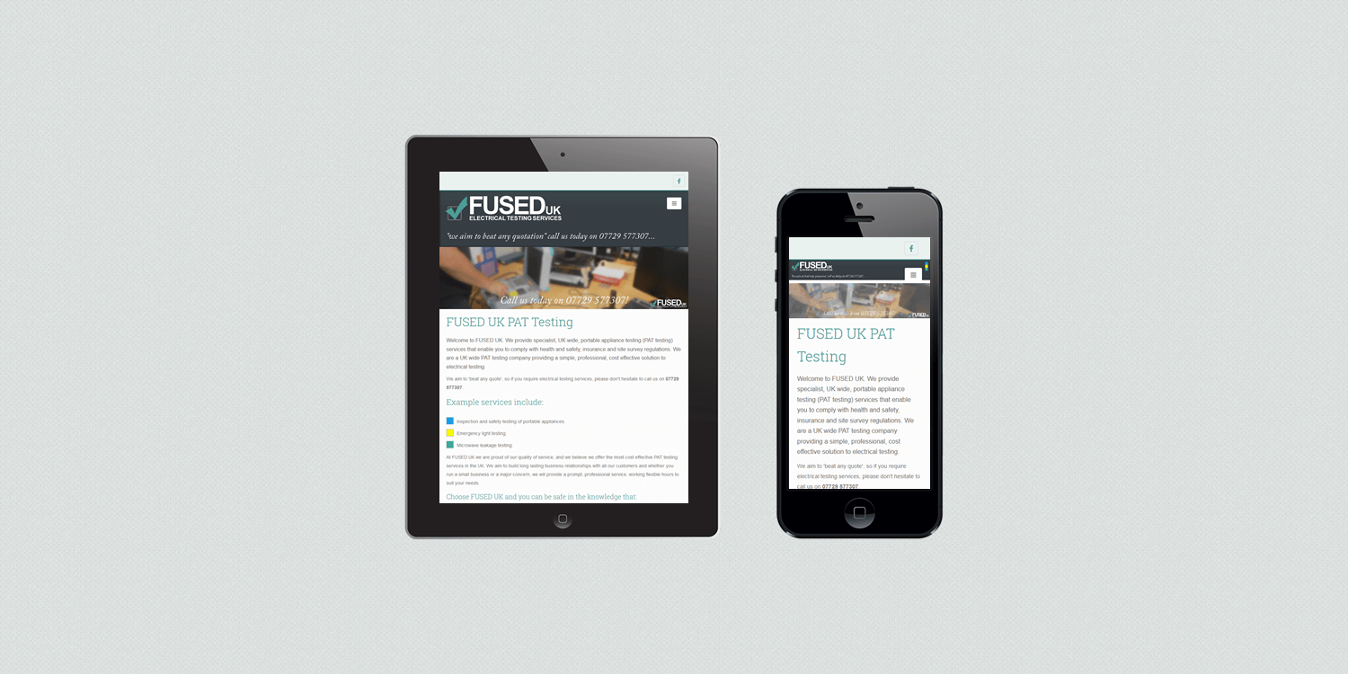 Fused UK website design on smartphone and tablet by create enable